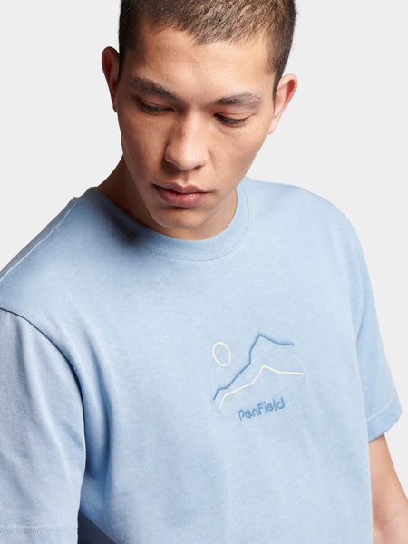Penfield Embroidered Mountain Tee - Soft Chambray