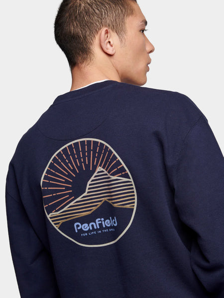 Penfield Circle Mountain Scene Sweatshirt - Navy Blazer