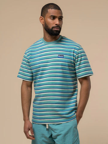Penfield Wave Texture Stripe Tee - Dusty Turquoise