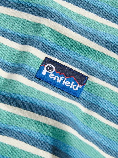 Penfield Wave Texture Stripe Tee - Dusty Turquoise