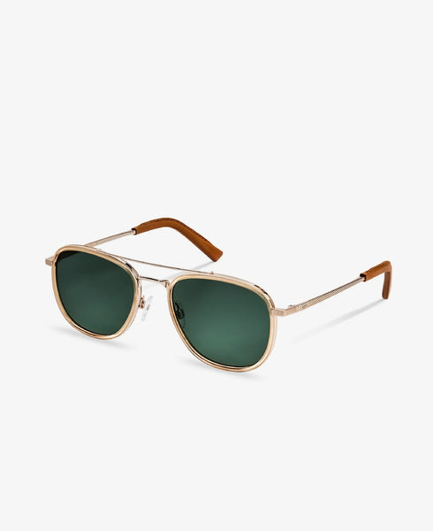 Messy Weekend Quentin Sunglasses - Champagne/Green