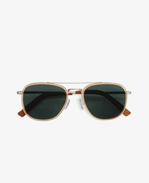 Messy Weekend Quentin Sunglasses - Champagne/Green
