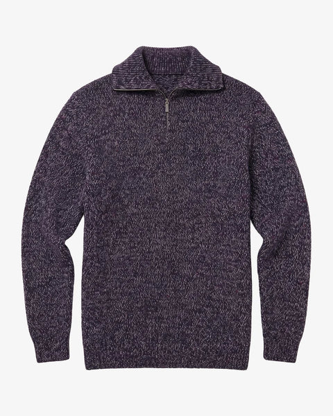 Knowledge Cotton Apparel Quarter Zip Sweater - Blue/Multi