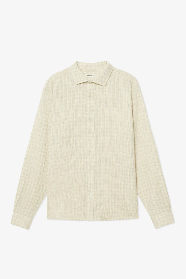 Pompeii Seersucker Rustic Check L/S Shirt - Oak