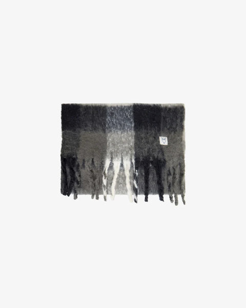 Knowledge Cotton Apparel Recycled Scarf - Black Check