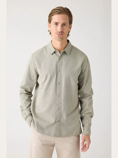 Knowledge Cotton Twill Shirt - Burned Olive