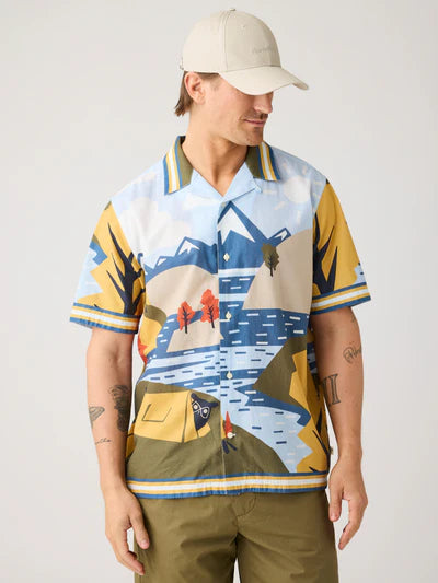 Knowledge Cotton Apparel Relaxed Fit AOP Shirt - Multi