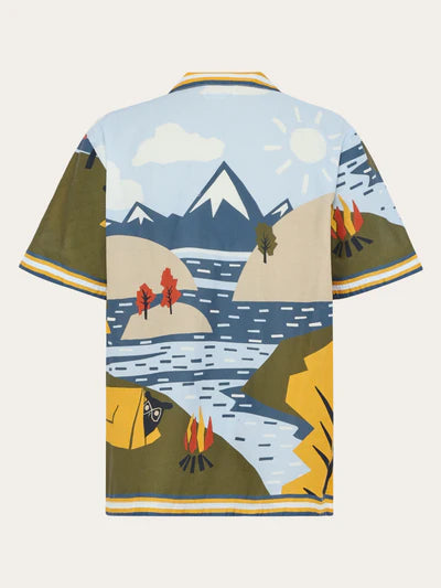 Knowledge Cotton Apparel Relaxed Fit AOP Shirt - Multi