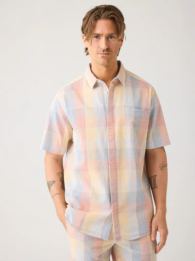 Knowledge Cotton Seersucker Check Shirt - Multi