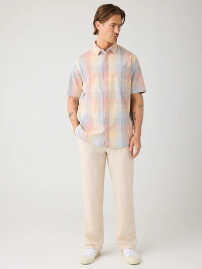 Knowledge Cotton Seersucker Check Shirt - Multi