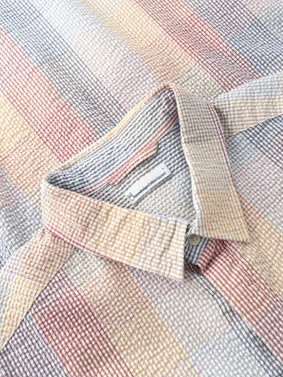 Knowledge Cotton Seersucker Check Shirt - Multi