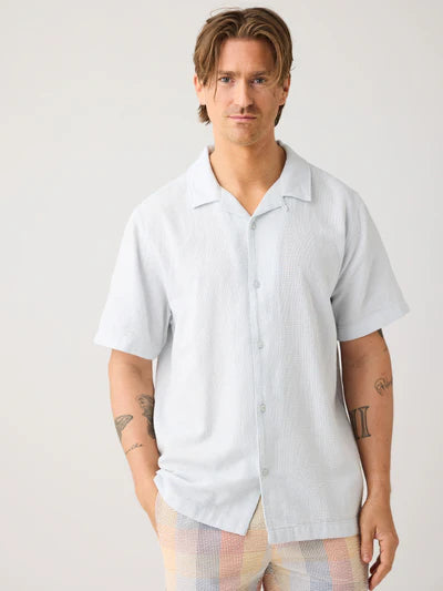 Knowledge Cotton Relaxed S/S Shirt - Skyway