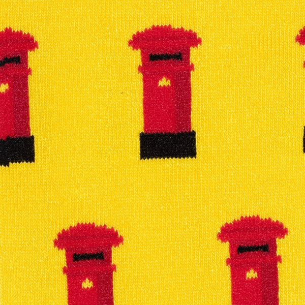 Swole Panda Red Post Box Socks - Yellow