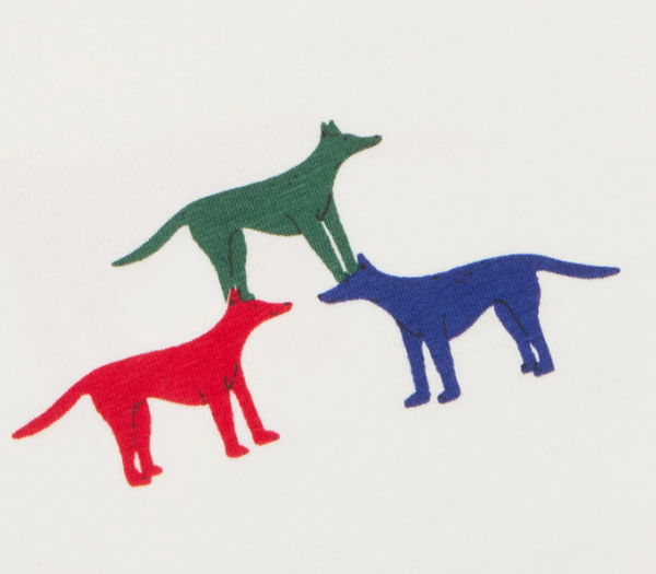 Thinking Mu Zach Puppies Tee - White