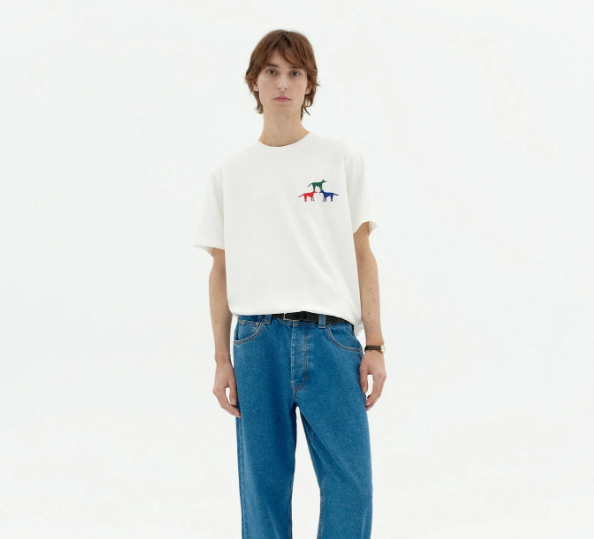 Thinking Mu Zach Puppies Tee - White
