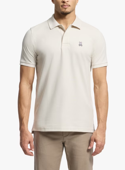 Psycho Bunny Classic Pique Polo - Natural Linen