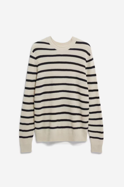 Armedangels Ajaani Lino Stripe Knit - Raw White/Black