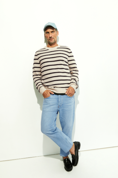 Armedangels Ajaani Lino Stripe Knit - Raw White/Black