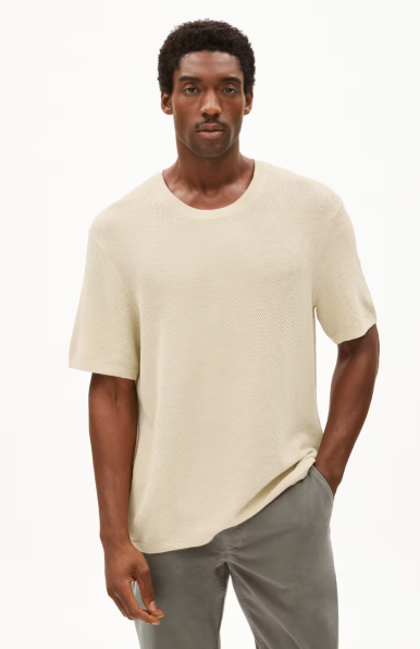 Armedangels  Erwaan Lino S/S Knit - Raw White