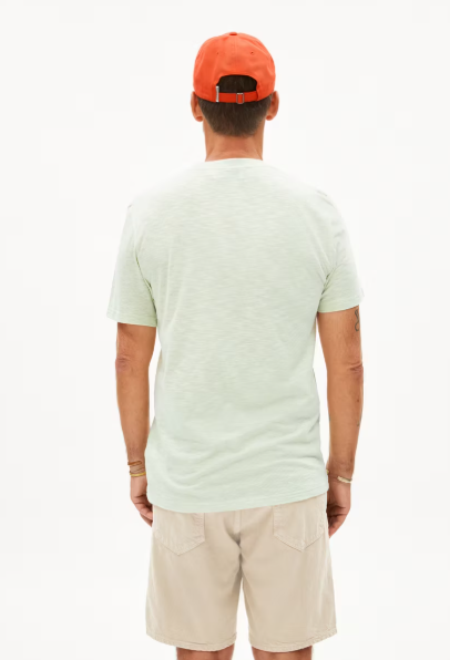 Armedangels Jaames Structure Tee - Green Ash/Oatmilk