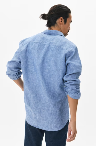 Matinique Mamarc  Linen Shirt - Deja Vu Blue