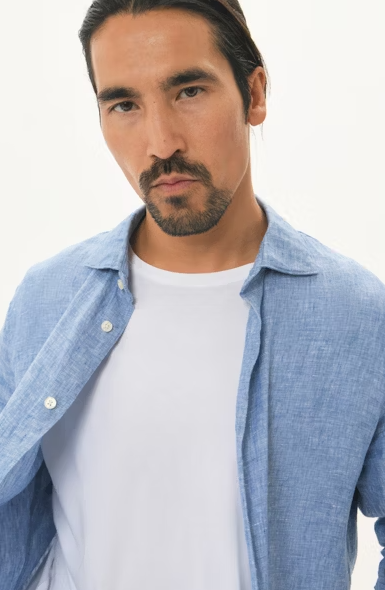 Matinique Mamarc  Linen Shirt - Deja Vu Blue