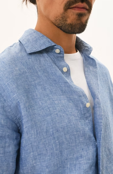 Matinique Mamarc  Linen Shirt - Deja Vu Blue