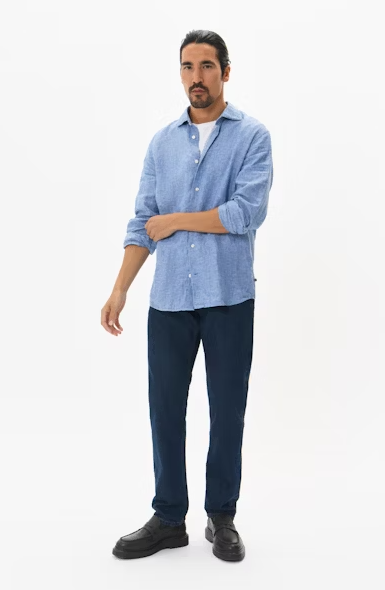 Matinique Mamarc  Linen Shirt - Deja Vu Blue