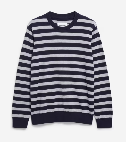 Armed Angels Loukaa Striped Sweater - Night Sky/Silver Mel