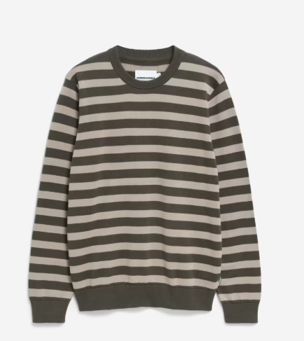 ArmedAngels Loukaa Striped Sweater - Forest Pine/Light Sage