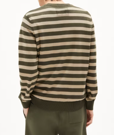 ArmedAngels Loukaa Striped Sweater - Forest Pine/Light Sage