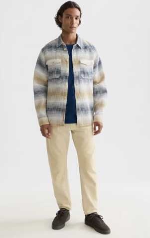 Scotch & Soda Waffle Stripe L/S Shirt - Oceana/Infinity Stripe