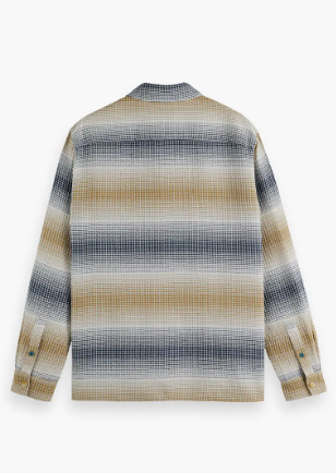 Scotch & Soda Waffle Stripe L/S Shirt - Oceana/Infinity Stripe