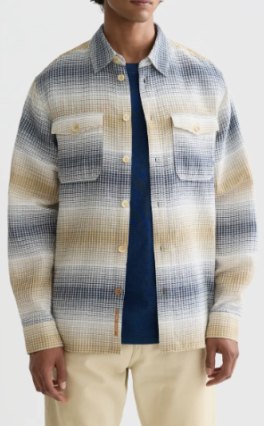 Scotch & Soda Waffle Stripe L/S Shirt - Oceana/Infinity Stripe