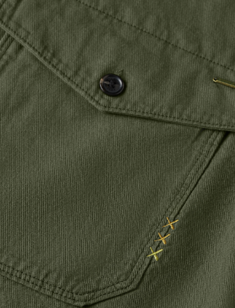Scotch & Soda Cotton Linen Overshirt - Olive Night