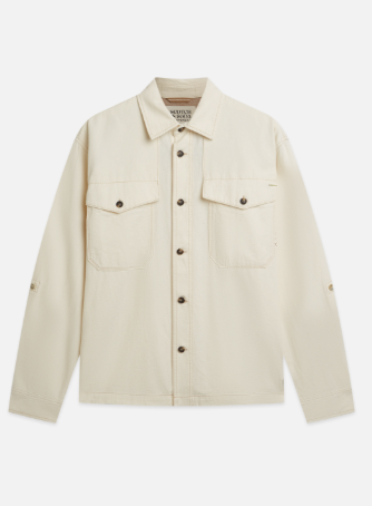 Scotch & Soda Cotton/Linen Blend Overshirt - Eggnog
