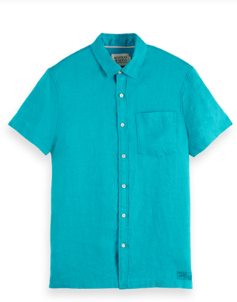 Scotch & Soda Core Linen L/S Shirt - Blue
