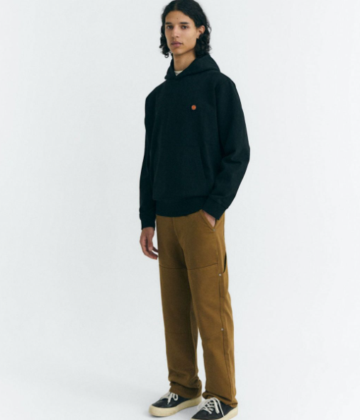 Thinking Mu Sol Contrast Simon Hoodie - Black