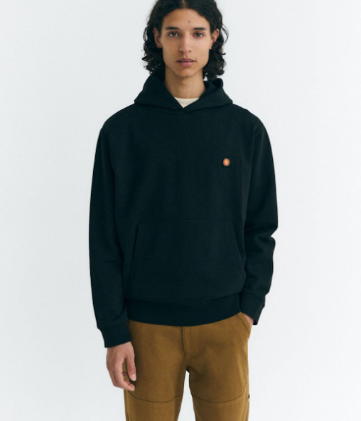 Thinking Mu Sol Contrast Simon Hoodie - Black