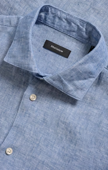 Matinique Mamarc  Linen Shirt - Deja Vu Blue