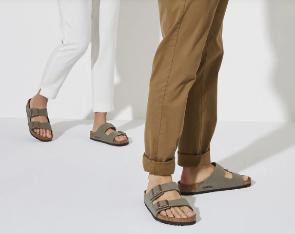 Birkenstock Arizona Birko-Flor Nubuck - Stone