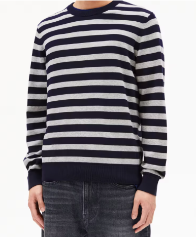 Armed Angels Loukaa Striped Sweater - Night Sky/Silver Mel