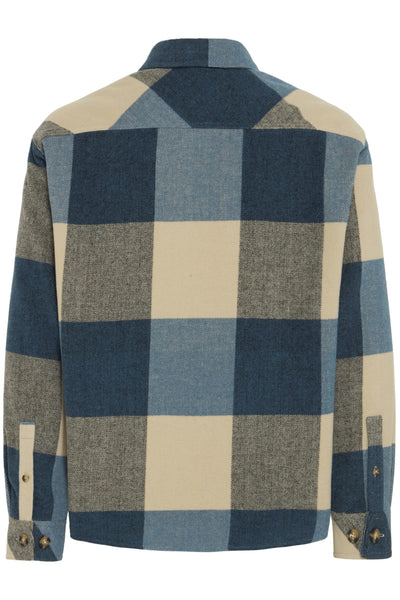 !Solid Sdmanheim Check Overshirt - Indian Teal