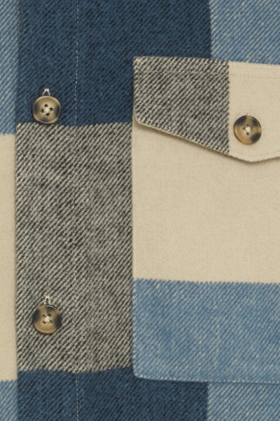 !Solid Sdmanheim Check Overshirt - Indian Teal