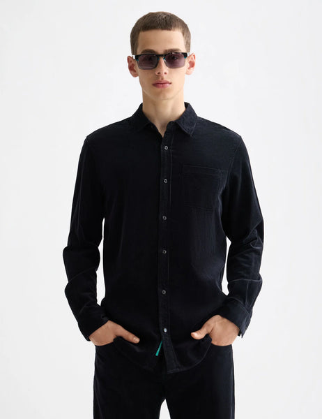 Scotch & Soda Fine Corduroy L/S Shirt - Meteorite (Black)
