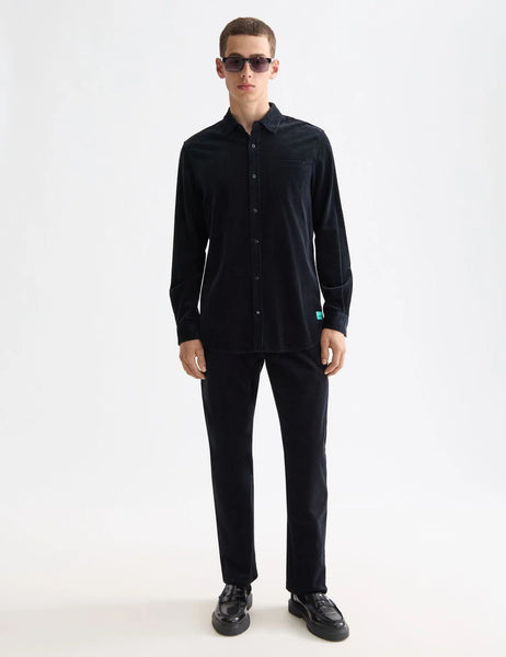 Scotch & Soda Fine Corduroy L/S Shirt - Meteorite (Black)