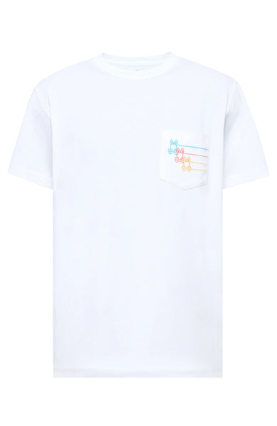 Psycho Bunny Andy Embroidered Pocket Tee - White