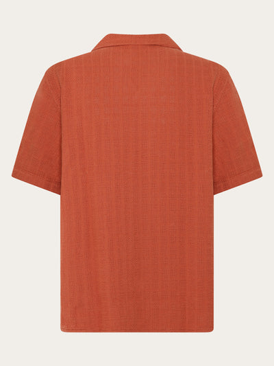 Knowledge Cotton Apparel Structure Shirt - Burnt Brick
