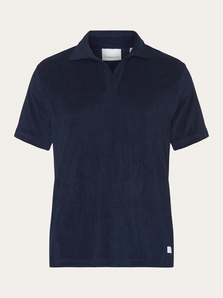 Knowledge Cotton Loose Terry Polo - Night Sky