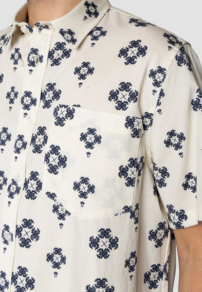 Clean Cut Copenhagen S/S Tommy Shirt - Ecru/Navy